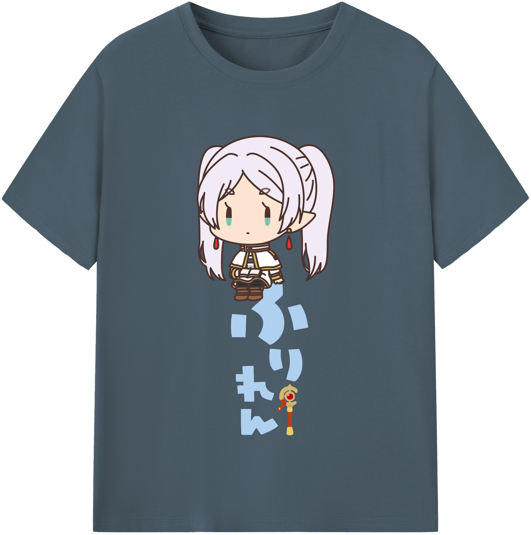 （画像用） 葬送のフリーレン Frieren 綿100％半袖Tシャツ（フロントプリント）